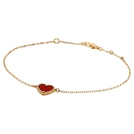 Van Cleef & Arpels-Van Cleef & Arpels Sweet Alhambra Heart Carnelian Bracelet-Pink