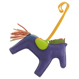 Hermès-Hermes Rodeo Charm Keychain-Yellow,Navy blue