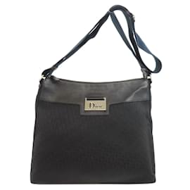 Christian Dior-Christian Dior Trotter Pattern Shoulder Bag-Black