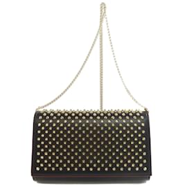 Christian Louboutin-Christian Louboutin Studded Shoulder Bag-Black,Red