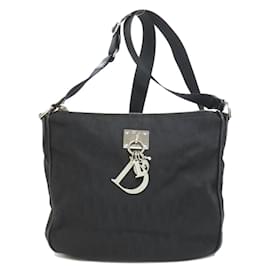 Christian Dior-Christian Dior Trotter Pattern Shoulder Bag-Black