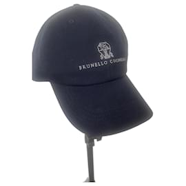 Brunello Cucinelli-Baseball cap with embroidery-Dark blue