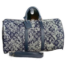 Keepall série limitada ultra rara Virgil Abloh Louis Vuitton Azul marinho