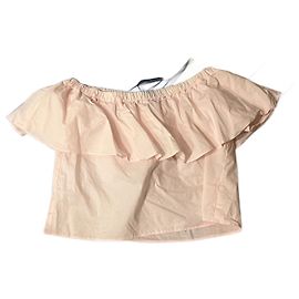 Conjunto de 2 blusas curtas Topshop em algodão rosa e azul Tamanho 36 Rosa Azul