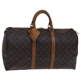 Louis Vuitton-LOUIS VUITTON Monogram Keepall 50 Boston Bag M41426 LV Auth BD1913-Monogram