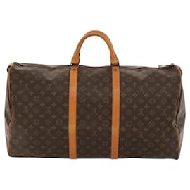 Louis Vuitton-LOUIS VUITTON Monogram Keepall 60 Boston Bag M41422 LV Auth BD1142-Monogram