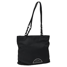 Christian Dior-Christian Dior Tote Bag Nylon Black Silver Auth fm4460-Black,Silvery