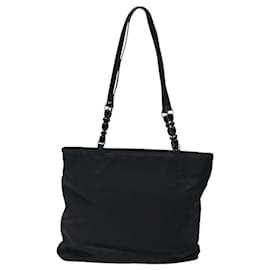 Christian Dior-Christian Dior Tote Bag Nylon Black Silver Auth fm4460-Black,Silvery
