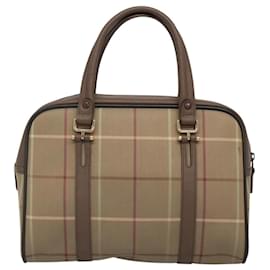 Autre Marque-Burberrys Hand Bag Canvas Brown Gold Auth mr1221-Brown,Golden