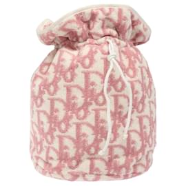 Christian Dior-Christian Dior Pile Trotter Hand Bag Pink White Auth BD1288-Pink,White