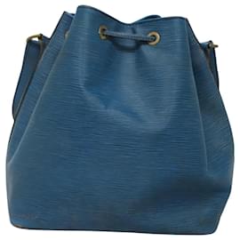 Louis Vuitton-LOUIS VUITTON Epi Petit Noe Shoulder Bag Blue M44105 LV Auth 116920-Blue