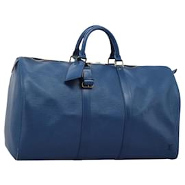 Louis Vuitton-LOUIS VUITTON Epi Keepall 45 Boston Bag Blue M42975 LV Auth nb364-Blue