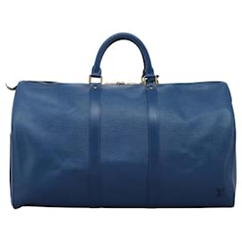 Louis Vuitton-LOUIS VUITTON Epi Keepall 45 Boston Bag Blue M42975 LV Auth nb364-Blue