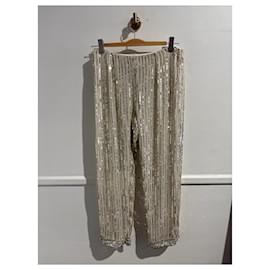 Ganni-GANNI Trousers T.FR 38 Viscose-Golden