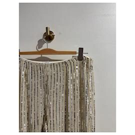 Ganni-GANNI Trousers T.FR 38 Viscose-Golden