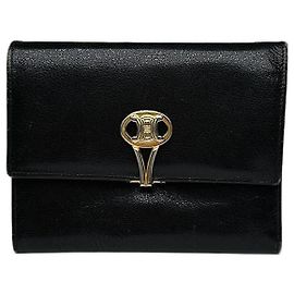 Céline Cartera de cuero negra vintage Celine París Negro