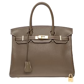 Hermès-HERMES Birkin 30 Bag in Etoupe Leather - 102626-Taupe