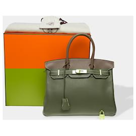 Hermès-HERMES Birkin 30 Bag in Etoupe Leather - 102626-Taupe