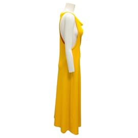 Autre Marque-Christopher Esber Yellow Asymmetric Sleeveless Tank Midi Dress-Yellow