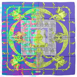 Hermès-Hermès Carré 90 "HOMMAGE A CHARLES GARNIER" 100% Silk Scarf in Blue-Blue
