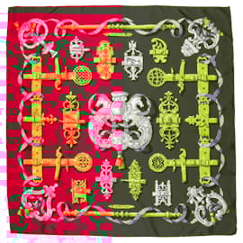 Hermès-Hermès Carré 90 "Ferronnerie" 100% Silk Scarf in Red-Red