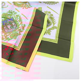 Hermès-Hermès Carré 90 "Les Armes de Paris" 100% Silk Scarf in Brown and Blue-Brown