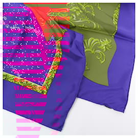Hermès-Hermès Carré 90 "Souvenirs de Paris" 100% Silk Scarf in Blue-Blue
