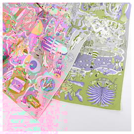 Hermès-Hermès Carré 90 "Exposition Universelle" 100% Silk Scarf in Pink-Pink