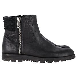 Stivaletti con zip Gucci Micro GG in pelle nera Nero