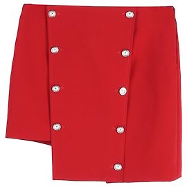 Versus Versace Asymmetric Mini Skirt in Red Polyester Red