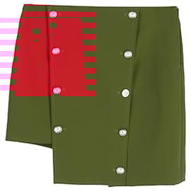 Versace-Versus Versace Asymmetric Mini Skirt in Red Polyester-Red