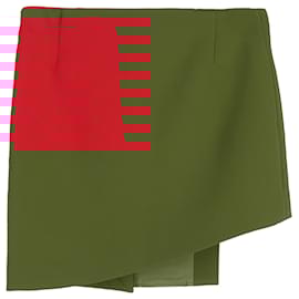 Versace-Versus Versace Asymmetric Mini Skirt in Red Polyester-Red