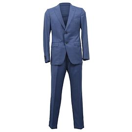 Ermenegildo Zegna Torina Two Piece Suit in Navy Blue Wool Blue Navy blue