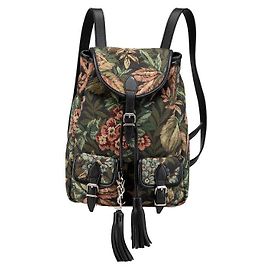 Yves Saint Laurent Saint Laurent Canvas Leather Backpack 421943 Black
