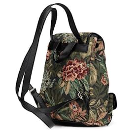 Yves Saint Laurent-Saint Laurent Canvas Leather Backpack 421943-Black