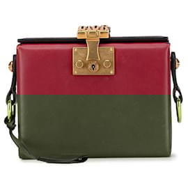 Christian Dior-Dior Addict Small Box Leather Crossbody Bag Red-Red