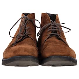 Tom Ford-Tom Ford Kensington Lace-Up Boots in Brown Suede-Brown
