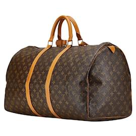 Louis Vuitton-Louis Vuitton Monogram Keepall 55 Travel Bag M41424-Brown