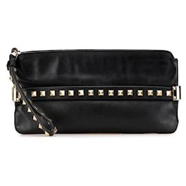 Balenciaga-Pochette en cuir Valentino Rockstud-Noir