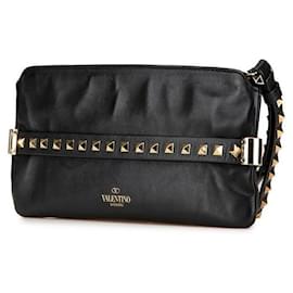 Balenciaga-Pochette en cuir Valentino Rockstud-Noir