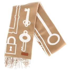 Hermès- Hermès Casaque Porte-Clefs Muffler in Brown Wool-Brown,Red