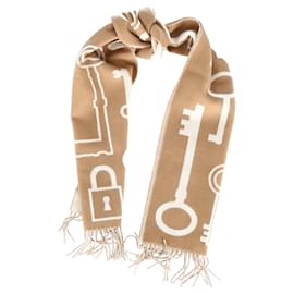 Hermès- Hermès Casaque Porte-Clefs Muffler in Brown Wool-Brown,Red