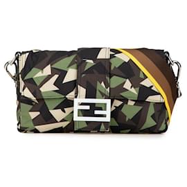 Fendi-Fendi Nylon Mamma Bucket Shoulder Bag 7VA472-Brown