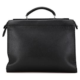 Fendi-Fendi Peekaboo Fit Selleria Leather Handbag-Black