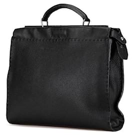 Fendi-Fendi Peekaboo Fit Selleria Leather Handbag-Black