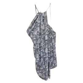 Acne Grey Printed Polyester Asymmetrical Dress Grey
