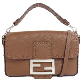 Fendi-Sac à main Fendi Baguette Mini Selleria-Marron