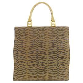 Fendi-Sac à main imprimé tigre Fendi-Marron