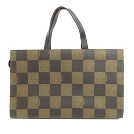 Fendi-Sac à main à carreaux Fendi pour femmes-Marron