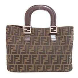 Fendi-Fendi Zucca Pattern Handbag-Brown